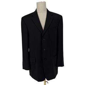 Alfani Alternatives Y2K Men’s Black Wool Blazer Sportcoat 44L Three Button